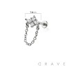 FLOWER MARQUISE CZ CHAIN TOP 316L SURGICAL STEEL THREADLESS (PUSH IN ) LABRET SET